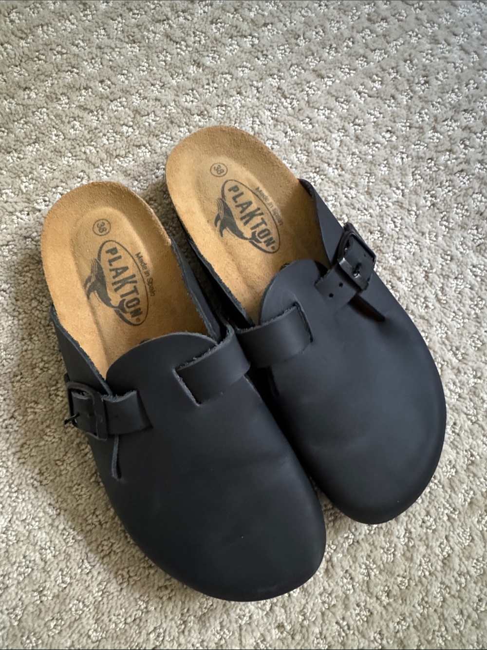 Plakton | Closed Toed Clogs in Black Made in Spain | Size 38